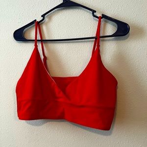 Red long Triangle Bikini Top